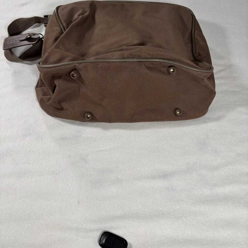 Jaguar Carry On Bag Unisex Large Brown Excellent Vintage Canvas Shoulder Luggage